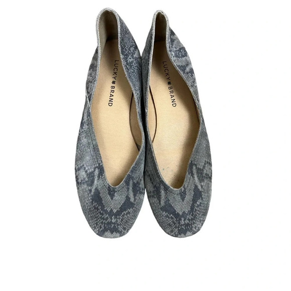 Lucky Brand Snakeskin Animal Print Suede Leather Ballet Flats Size 7.5 - Picture 8 of 8